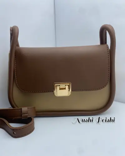 Small sling bag with gold metal lock👜