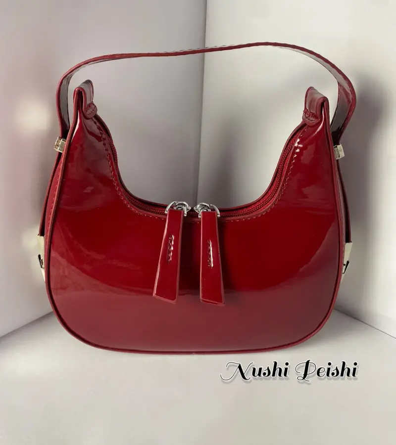 Glossy Half Moon Bag