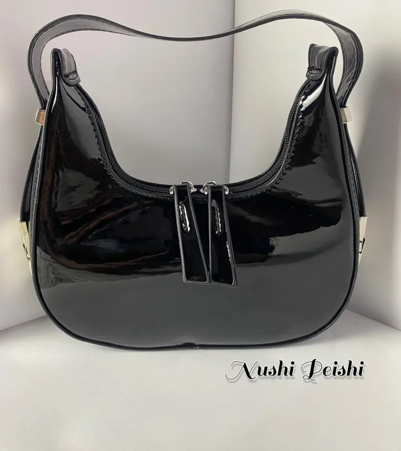 Glossy Half Moon Bag
