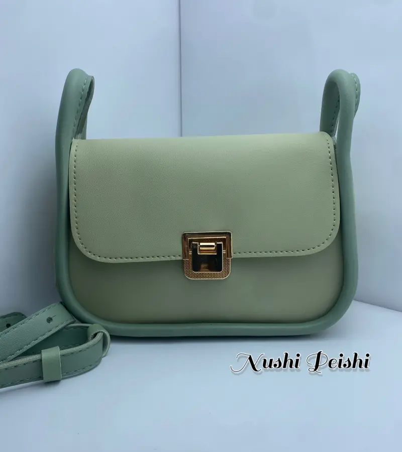 Small Sling Bag With Gold Metal Lock