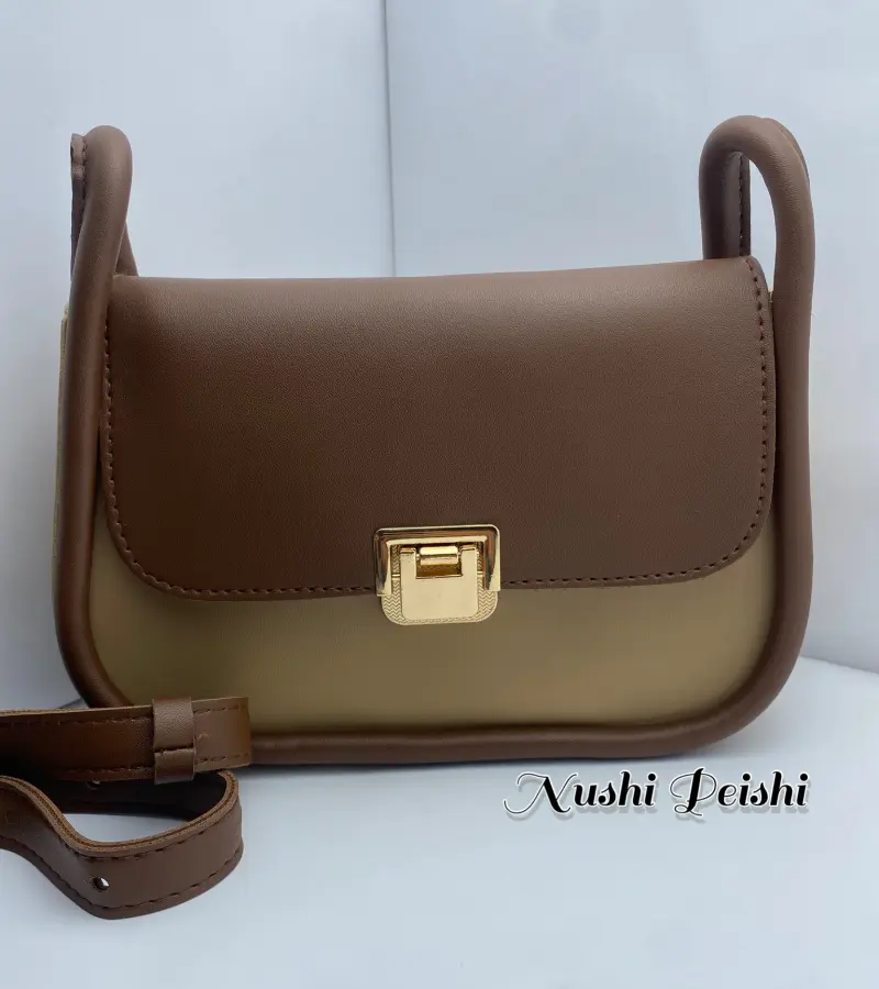 Small Sling Bag With Gold Metal Lock